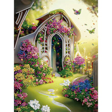 Carica l'immagine nel visualizzatore di Gallery, Garden House-Pittura speciale parziale con diamanti-30x40 cm