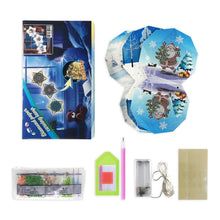 Carica l'immagine nel visualizzatore di Gallery, 3 pezzi / set pittura diamante albero di natale led luci appese