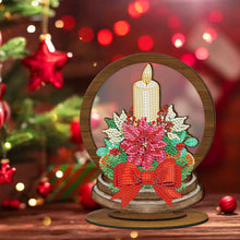 Carica l'immagine nel visualizzatore di Gallery, Ornamento natalizio in legno fai-da-te con pittura a cristalli e diamanti