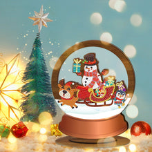 Carica l'immagine nel visualizzatore di Gallery, Ornamento natalizio in legno fai-da-te con pittura a cristalli e diamanti