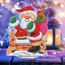 Carica l'immagine nel visualizzatore di Gallery, Ornamento natalizio in legno fai-da-te con pittura a cristalli e diamanti