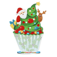 Carica l'immagine nel visualizzatore di Gallery, Ornamento natalizio in legno fai-da-te con pittura a cristalli e diamanti