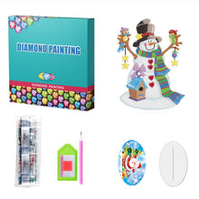 Carica l'immagine nel visualizzatore di Gallery, Ornamento natalizio in legno fai-da-te con pittura a cristalli e diamanti