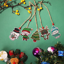 Carica l'immagine nel visualizzatore di Gallery, 5 pezzi/set Double Sided Christmas Diamond Painting DIY Hanging Pendant Trees Decoration