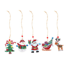 Carica l'immagine nel visualizzatore di Gallery, 5 pezzi/set Double Sided Christmas Diamond Painting DIY Hanging Pendant Trees Decoration