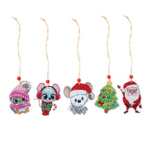 Carica l'immagine nel visualizzatore di Gallery, 5 pezzi/set Double Sided Christmas Diamond Painting DIY Hanging Pendant Trees Decoration