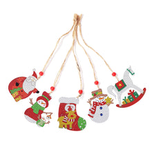 Carica l'immagine nel visualizzatore di Gallery, 5 pezzi/set Double Sided Christmas Diamond Painting DIY Hanging Pendant Trees Decoration
