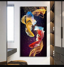 Carica l'immagine nel visualizzatore di Gallery, Pesce colorato - pittura di diamante rotondo - 85x45cm