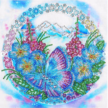 Carica l'immagine nel visualizzatore di Gallery, Strass Cristallo - Farfalla Blu 30x30CM