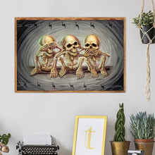 Carica l'immagine nel visualizzatore di Gallery, Teschio - diamante rotondo - 40x30cm