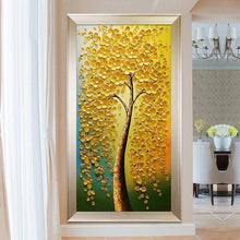 Carica l'immagine nel visualizzatore di Gallery, Albero di fiori d'oro - pittura di diamante rotondo - 85x45cm