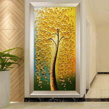 Carica l'immagine nel visualizzatore di Gallery, Albero di fiori d'oro - pittura di diamante rotondo - 85x45cm