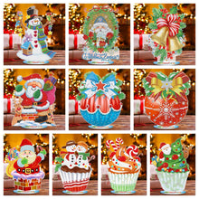 Carica l'immagine nel visualizzatore di Gallery, Ornamento natalizio in legno fai-da-te con pittura a cristalli e diamanti