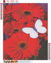 Carica l'immagine nel visualizzatore di Gallery, Fiore di farfalla - Pittura a diamante tonda completa (40 * 50 cm)