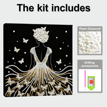 Carica l'immagine nel visualizzatore di Gallery, Elegant Girl-Partial Pearl Painting Kit with Frame-25x25cm
