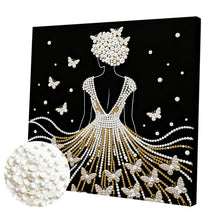 Carica l'immagine nel visualizzatore di Gallery, Elegant Girl-Partial Pearl Painting Kit with Frame-25x25cm
