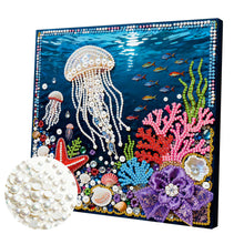 Carica l'immagine nel visualizzatore di Gallery, Jellyfish-Partial Pearl Painting Kit with Frame-25x25cm
