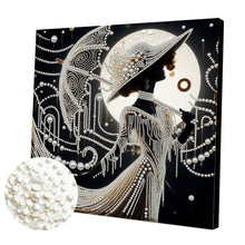 Carica l'immagine nel visualizzatore di Gallery, Lady-Partial Pearl Painting Kit with Frame-30x30cm
