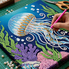 Carica l'immagine nel visualizzatore di Gallery, Jellyfish-Partial Pearl Painting Kit with Frame-25x25cm
