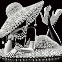 Carica l'immagine nel visualizzatore di Gallery, Elegant Lady-Partial Pearl Painting Kit with Frame-30x30cm
