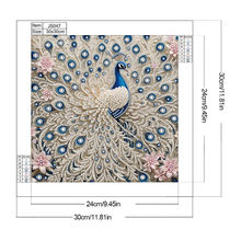 Carica l'immagine nel visualizzatore di Gallery, White peacock Partially specially shaped Diamond painting-30x30cm

