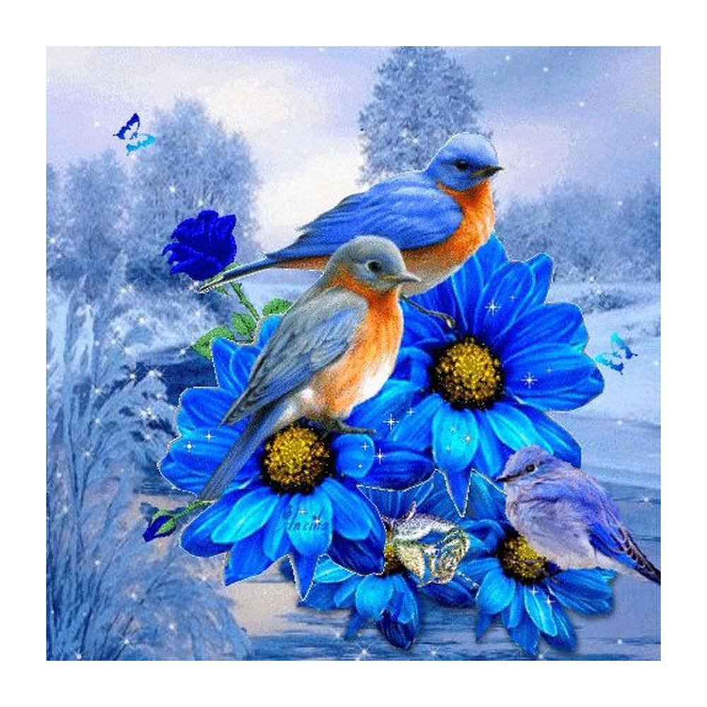 DCIDBEI Kit 5D Diamond Painting Fai Da Te 40x50 Cm – Quadro Astratto Fiori Rossi E Blu Con Diamanti Rotondi, Lusso Leggero Per Soggiorno E Camera, Inclusi Tela, Pennello, Pinzetta