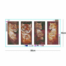 Carica l&#39;immagine nel visualizzatore di Gallery, 4pcs tigre - diamante quadrato completo - 80x40cm
