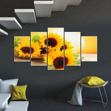 Carica l&#39;immagine nel visualizzatore di Gallery, Girasole 5 pannello - diamante rotondo - 95x45cm
