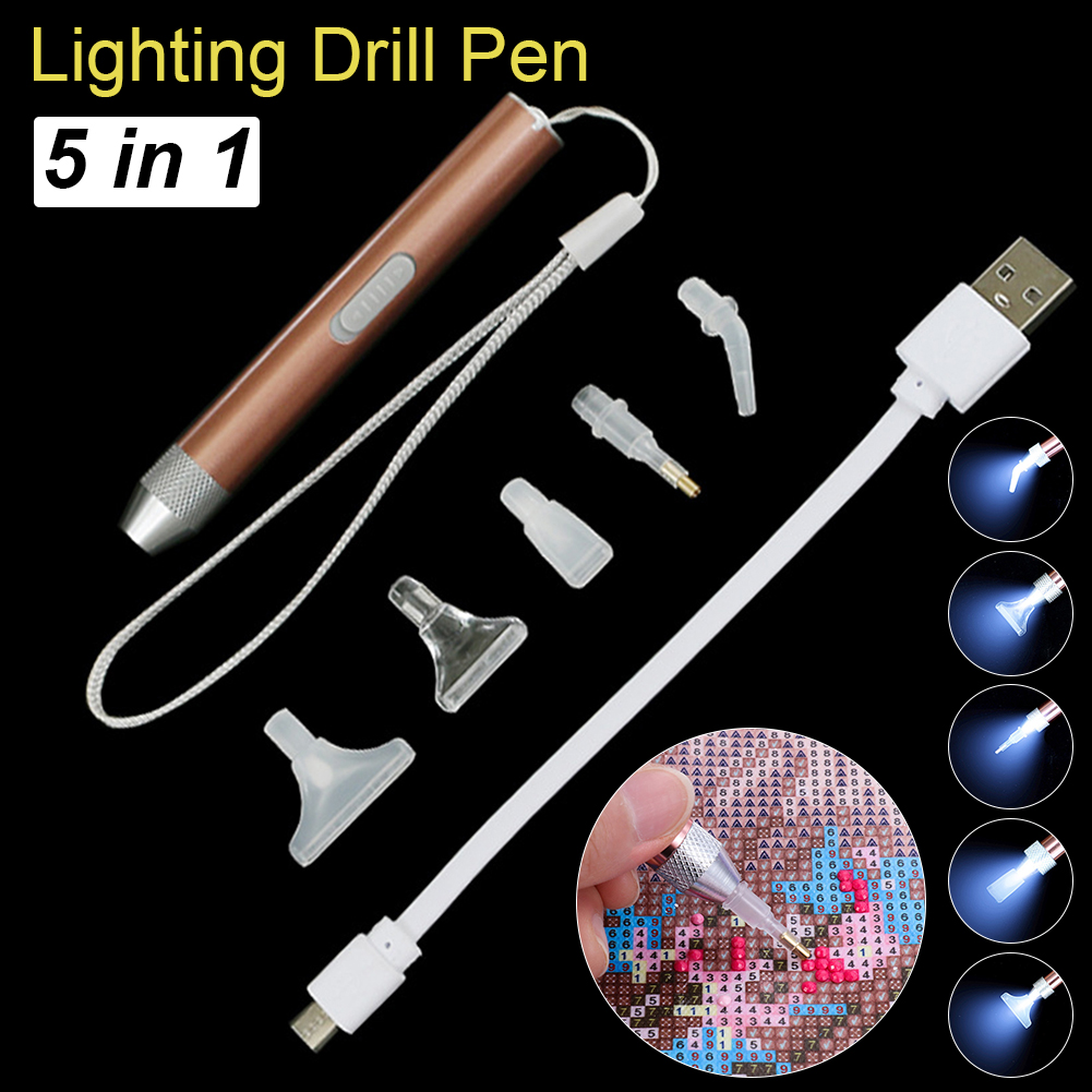 Kit penna per trapano punto luminoso ricarica USB Diamond Painting Pai –  bello